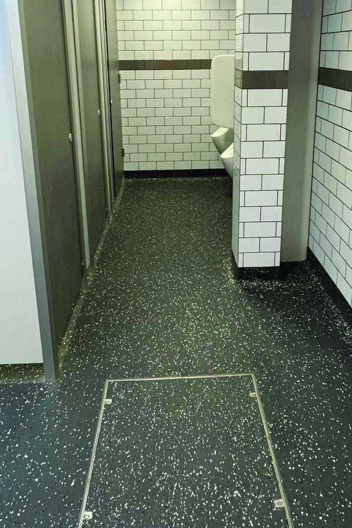 Resin washroom flooring